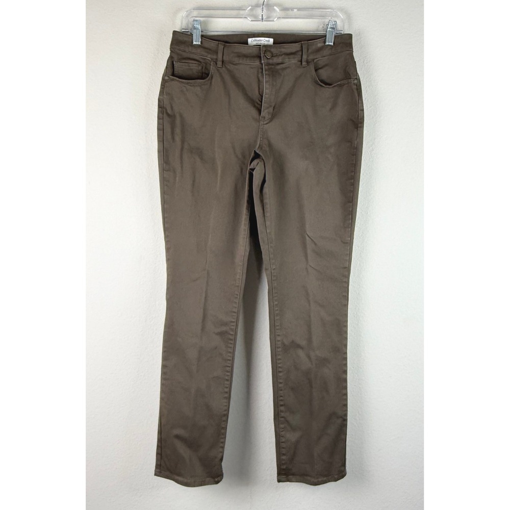 Coldwater Creek Pants Womens 10 Brown Natural Fit Straight Leg Stretch